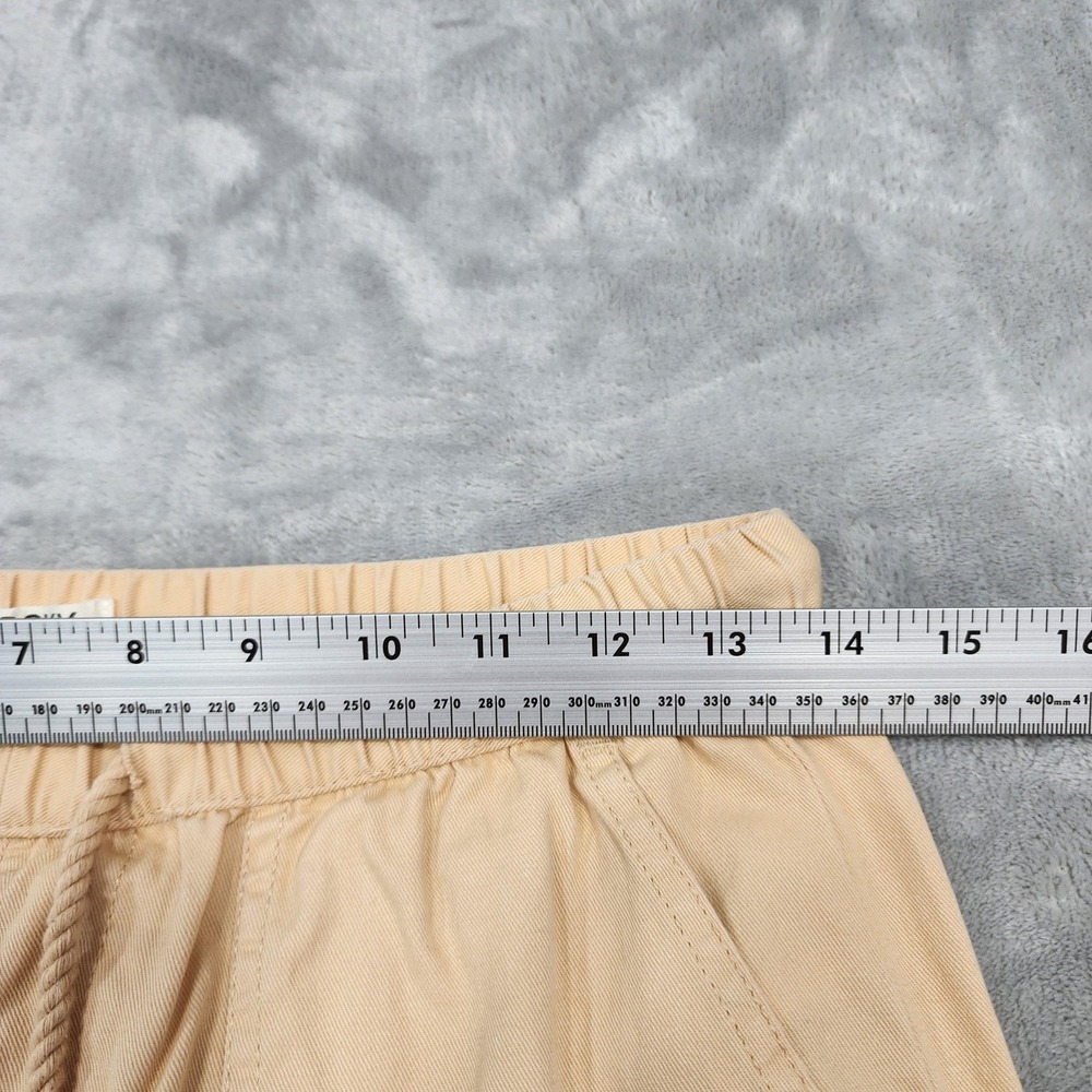 NEW Roxy Pants Womens XS Beige Twill Cargo Wide Leg Cotton Khaki Drawstring - Picture 10 of 14